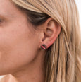 Lucite Barrel Earrings - Pink and Aqua