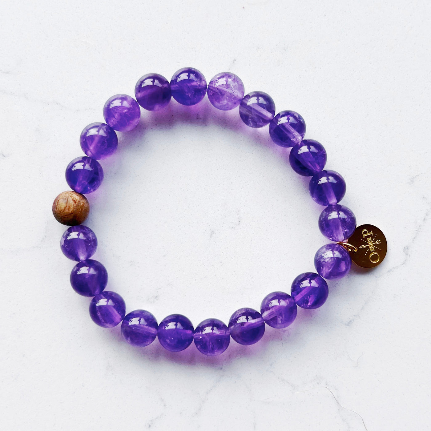 Barrel Bead Bracelet - Amethyst