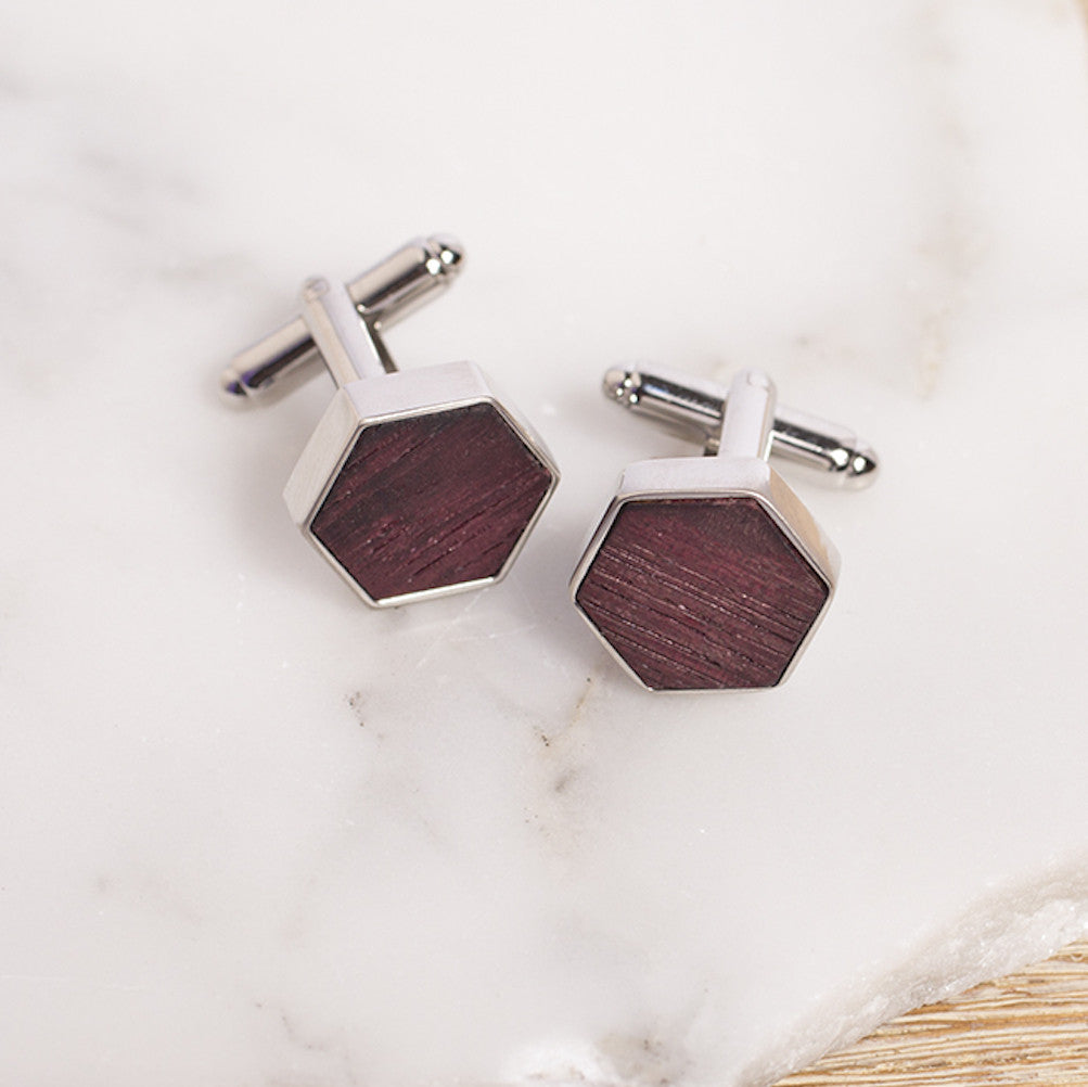 Barrel Cufflinks - Olive and Poppy