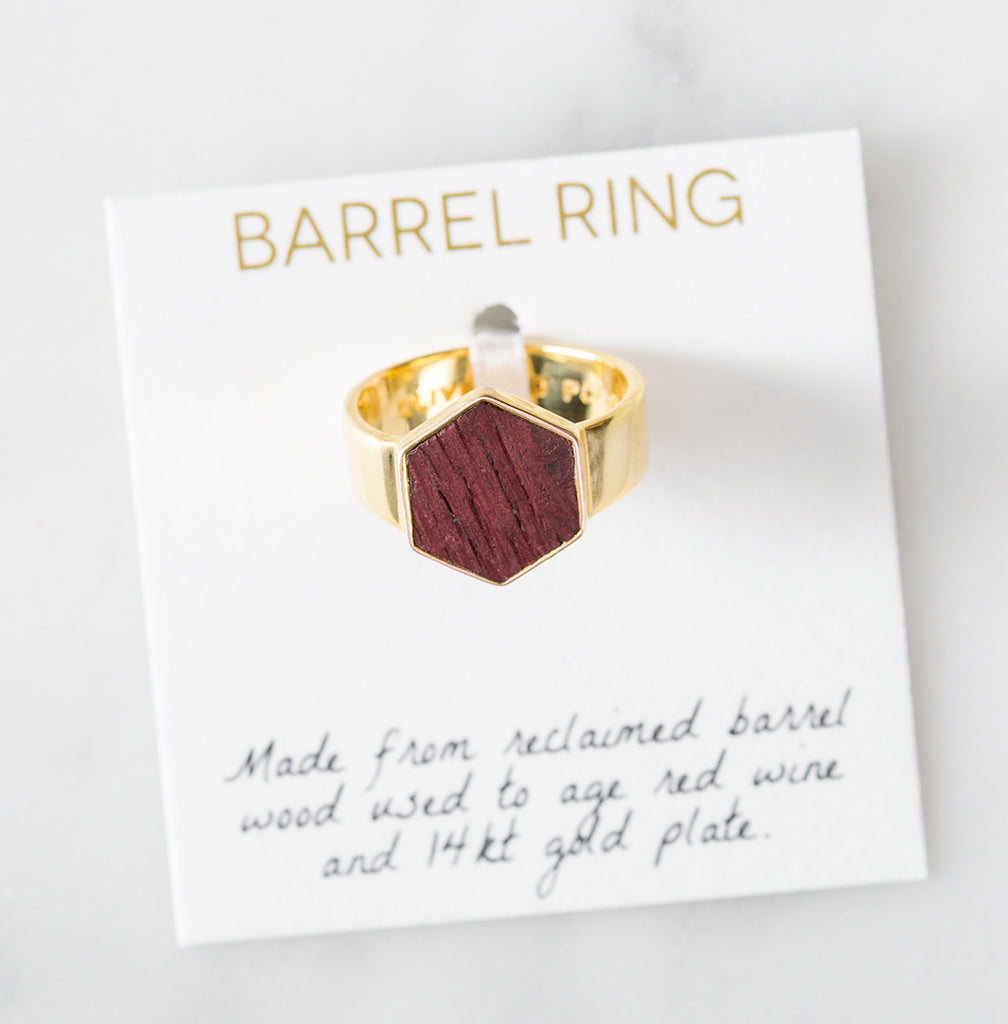 Barrel Ring - Gold - Olive and Poppy